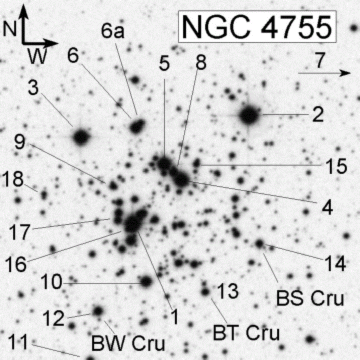 NGC 4755 Individual Star MAP